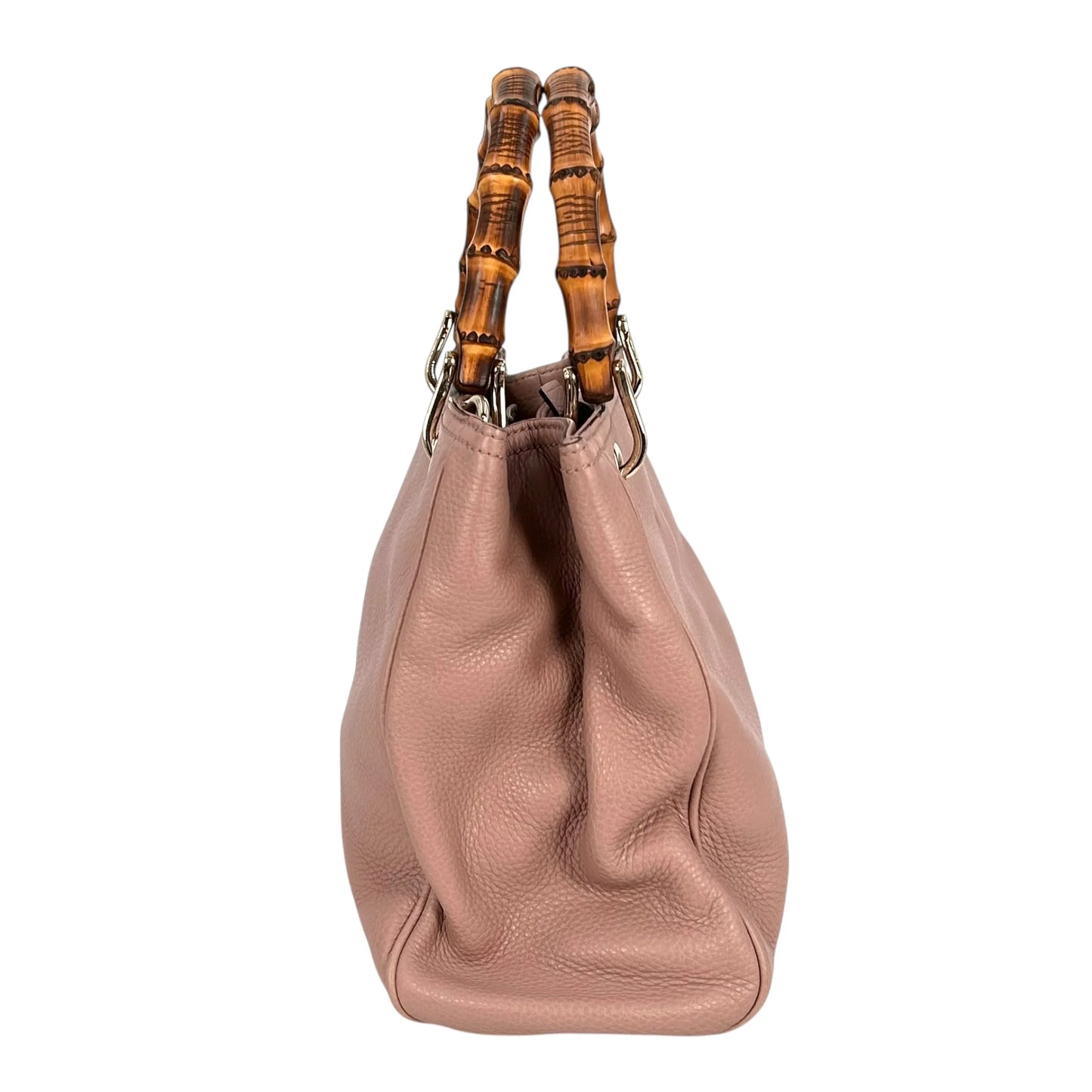 GUCCI Bamboo Leather Handbag/Shoulder Bag - Pink 