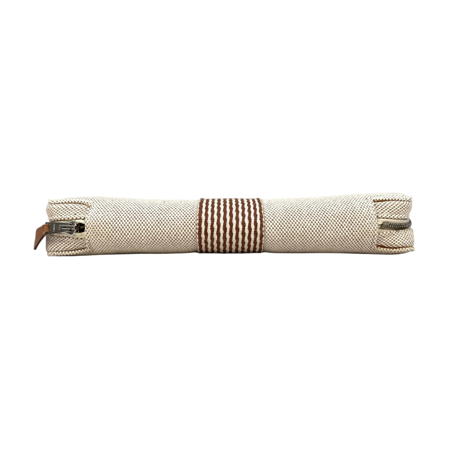 HERMES Air Line Canvas Travel Pouch - Beige 