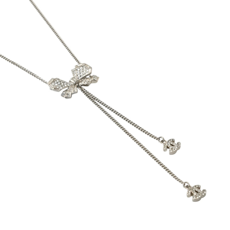 CHANEL ココマーク リボンモチーフ ネックレス - メタル