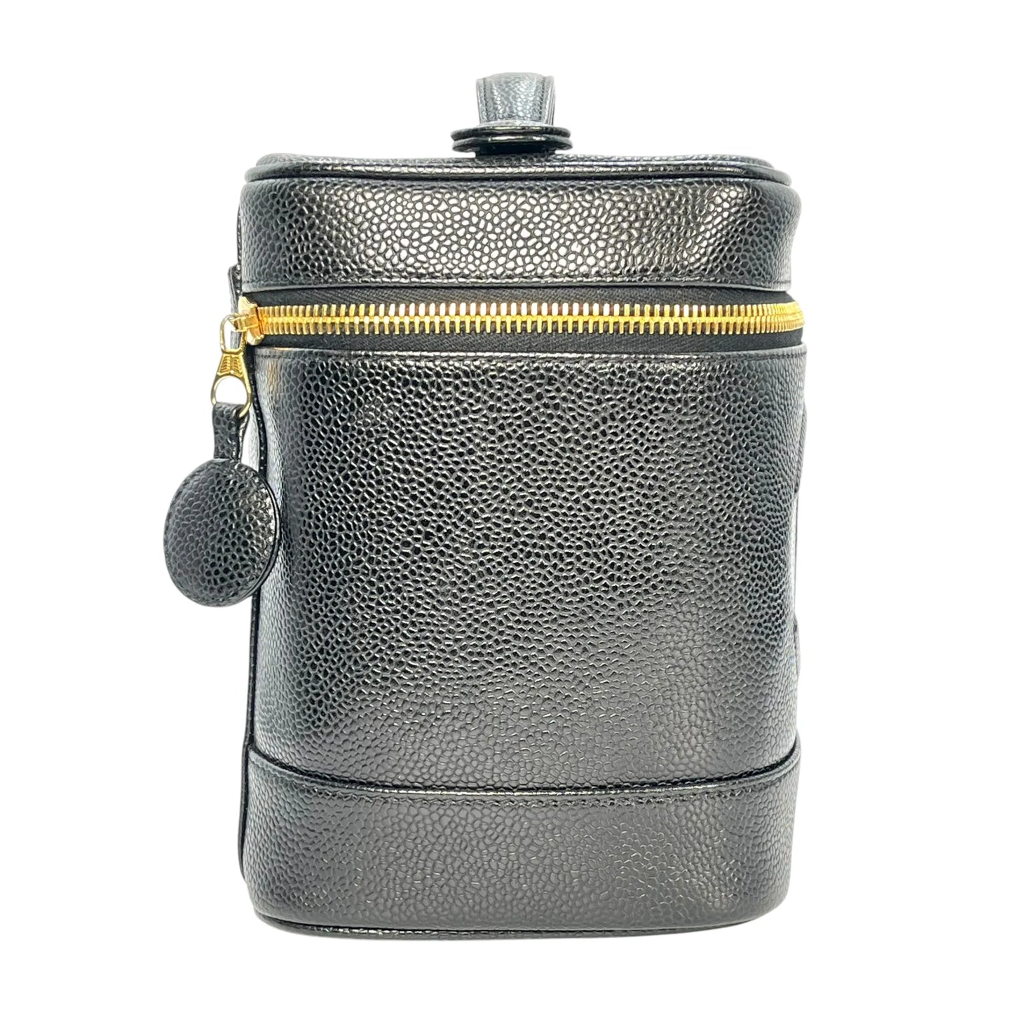 CHANEL キャビアスキン バニティバッグ ハンドバッグ - ブラック