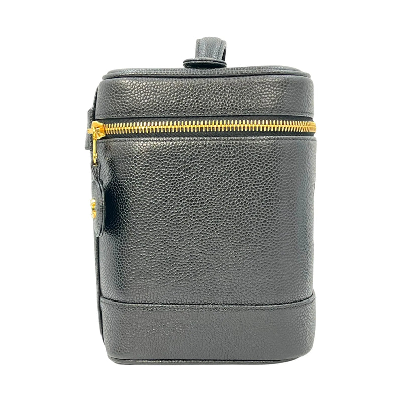 CHANEL Coco Mark Caviar Skin Vanity Bag Mini Bag - Black 