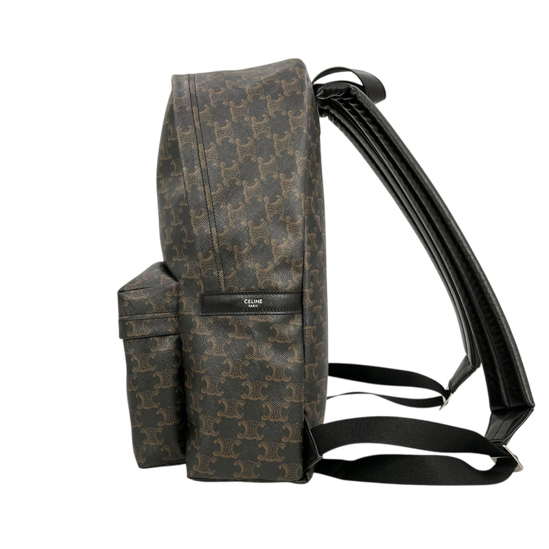 CELINE Triomphe Canvas Medium Backpack - Dark Brown 