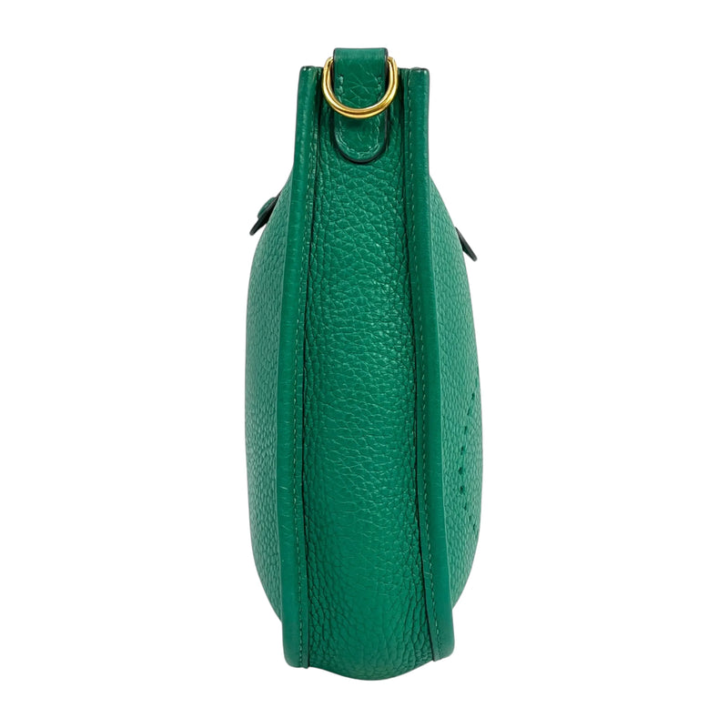Hermès Evelyn TPM Taurillon Clemence C Stamp (2018) Shoulder Bag - Green 