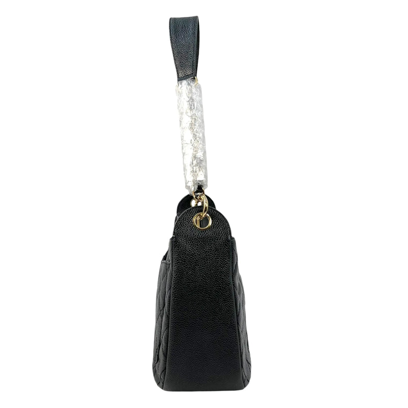 CHANEL Matelasse Caviar Leather Chain Shoulder Bag - Black 