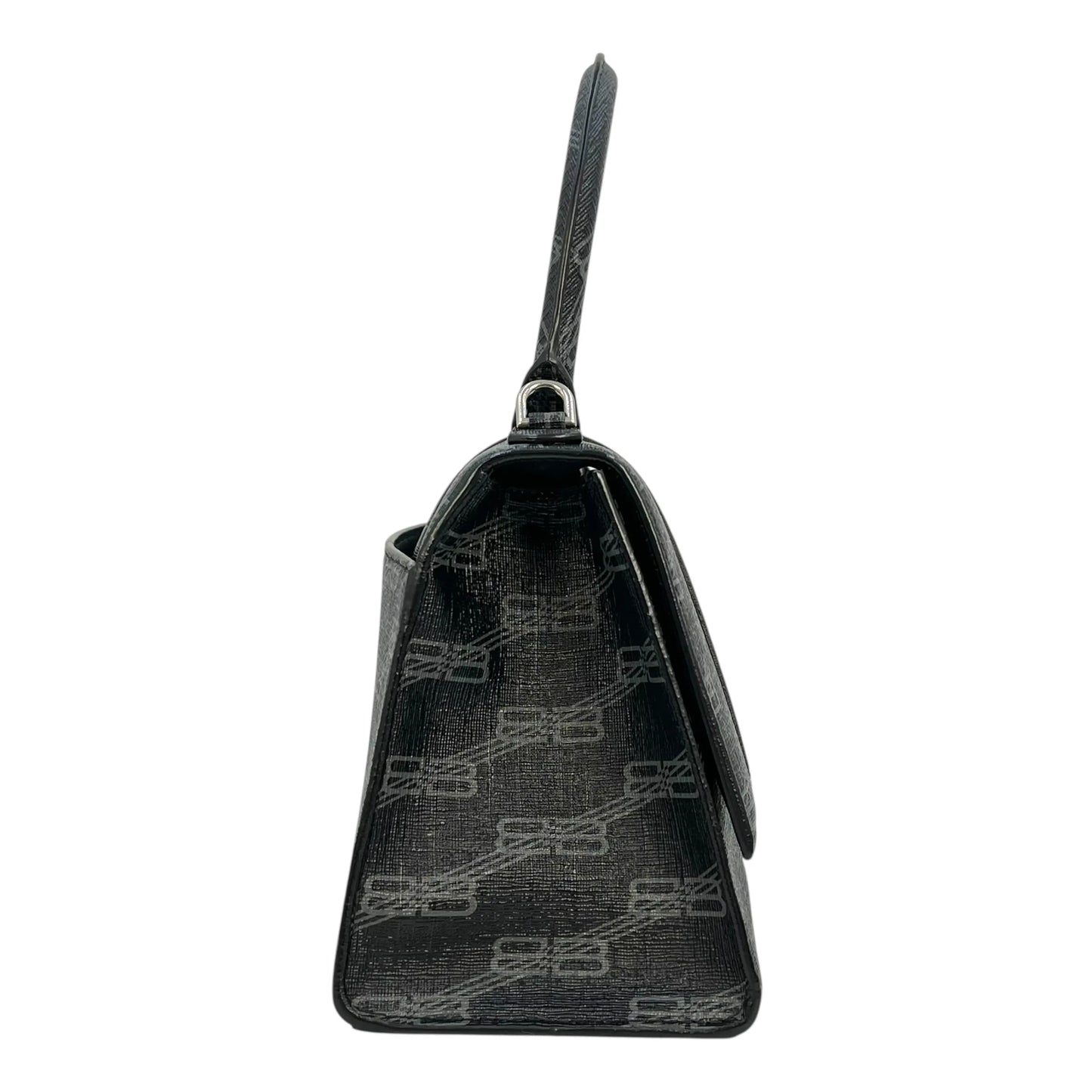 BALENCIAGA Hourglass Canvas Handbag/Shoulder Bag - Black 