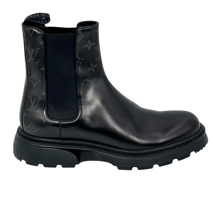 Louis Vuitton Black Leather Boots Men's Shoes - Black 