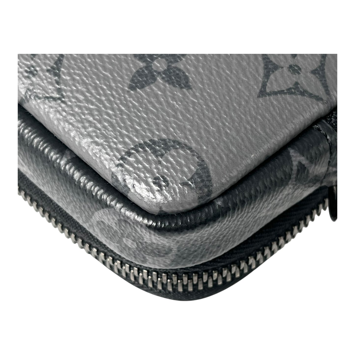 Louis Vuitton Monogram Eclipse Reverse Double Phone Case Shoulder Bag - Black 