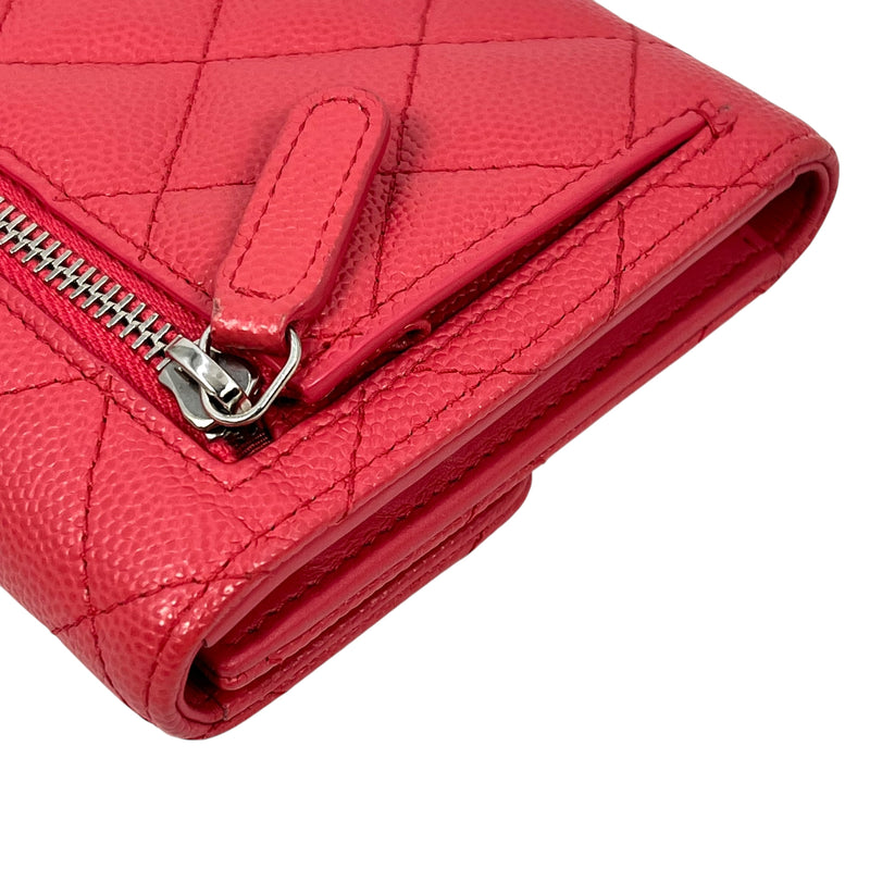 CHANEL マトラッセ キャビアスキン 二つ折り財布 コンパクトウォレット - ピンク