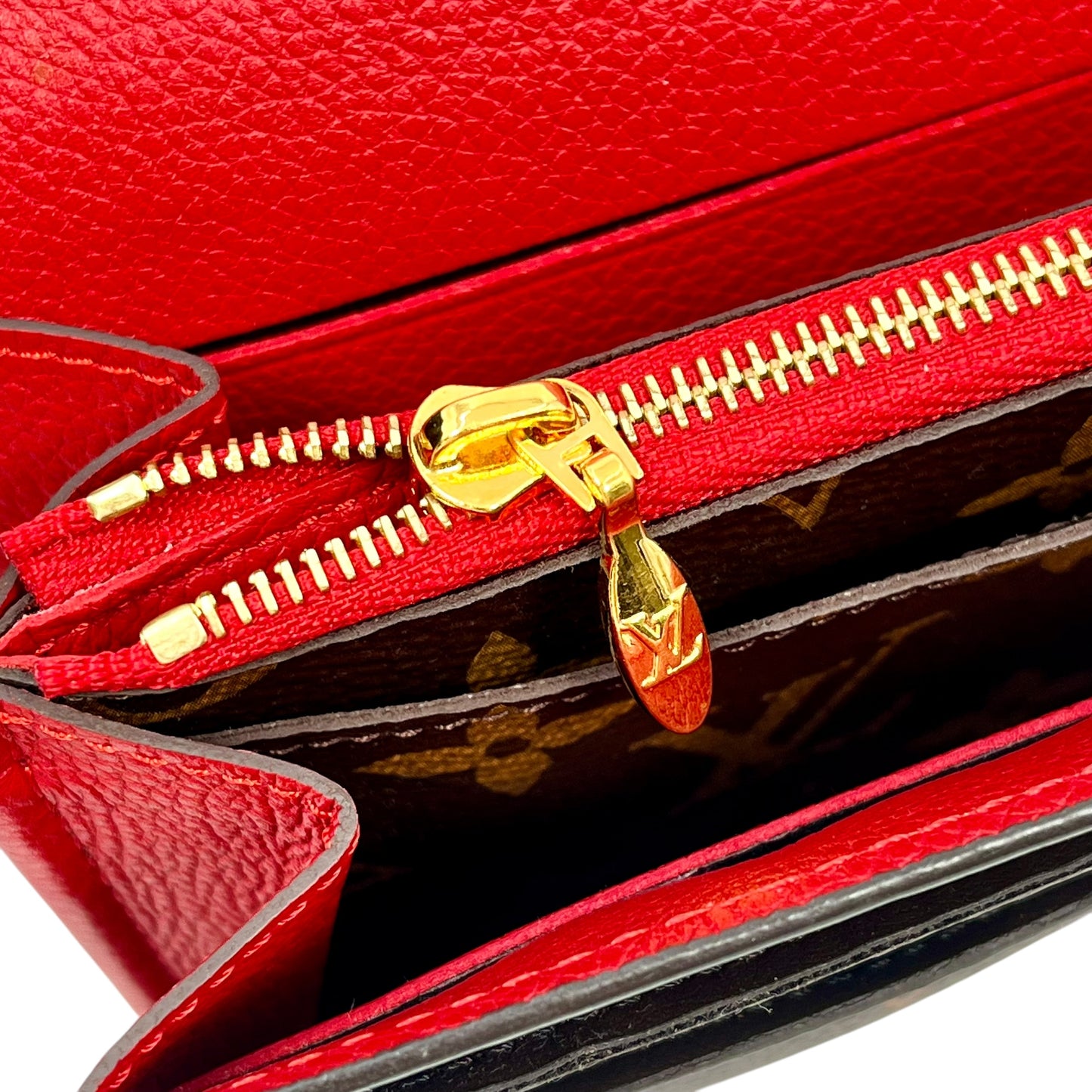 Louis Vuitton Monogram Pallas Portefeuille Long Wallet - Red 