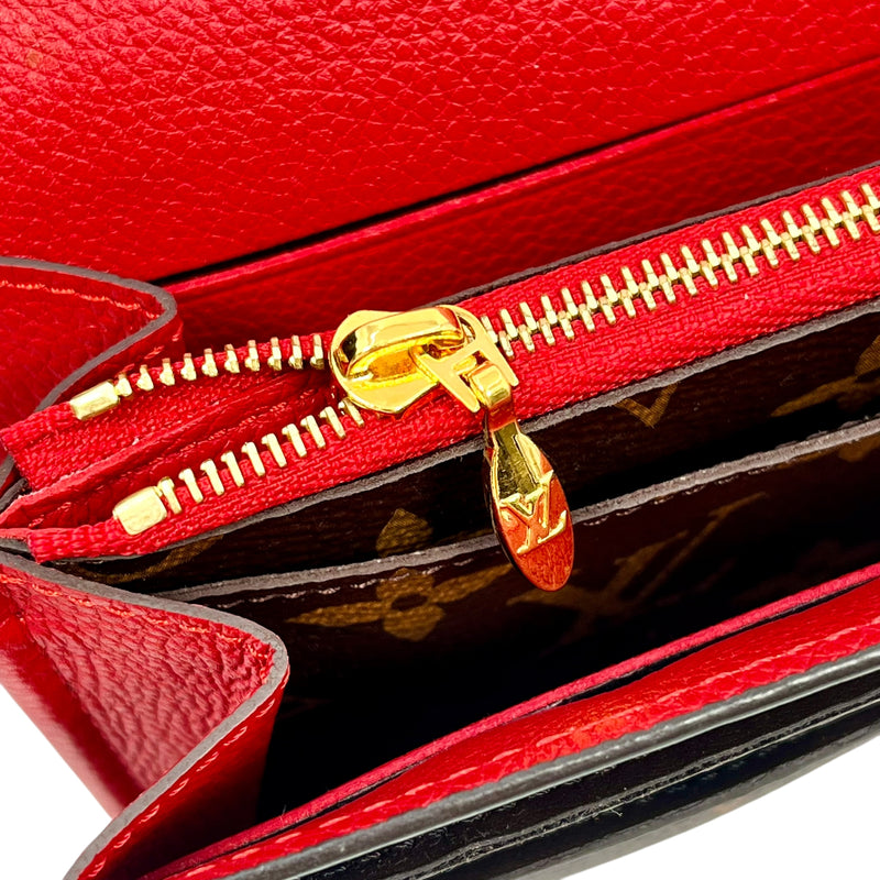Louis Vuitton Monogram Pallas Portefeuille Long Wallet - Red 