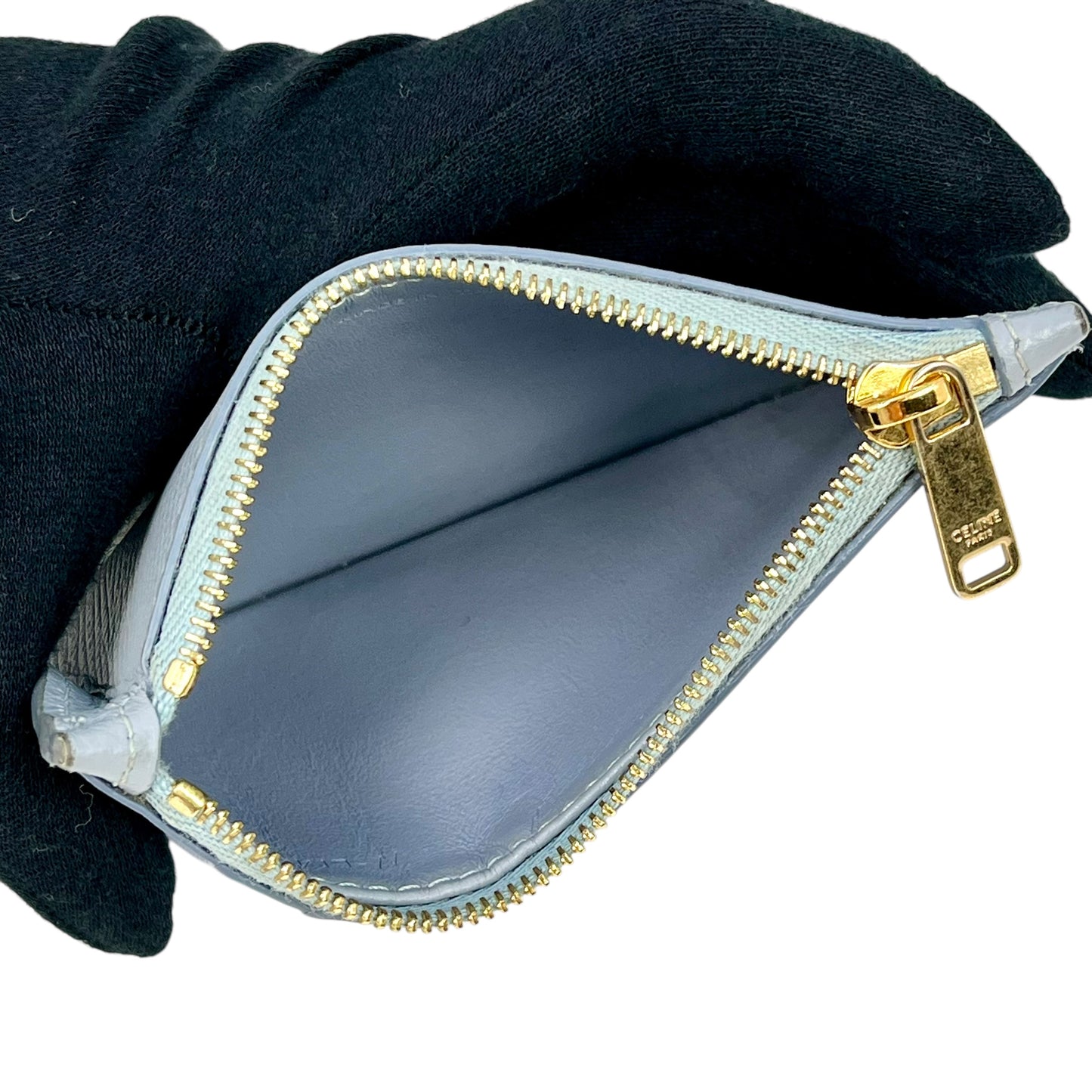 CELINE Zippered Card Case Compact Wallet - Blue 