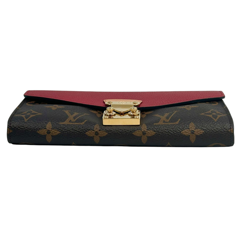 Louis Vuitton Monogram Pallas Portefeuille Long Wallet - Red 
