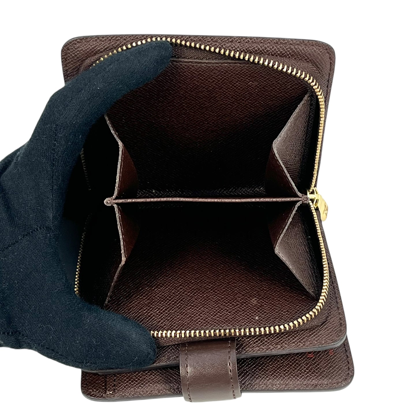 Louis Vuitton Damier Zip Bifold Compact Wallet - Brown 