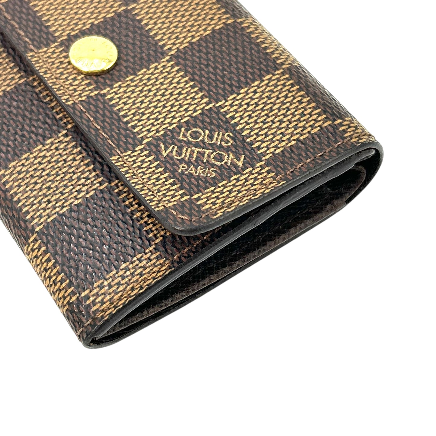 Louis Vuitton Damier Porte Monnaie Plat Bi-fold Compact Wallet - Dark Brown 