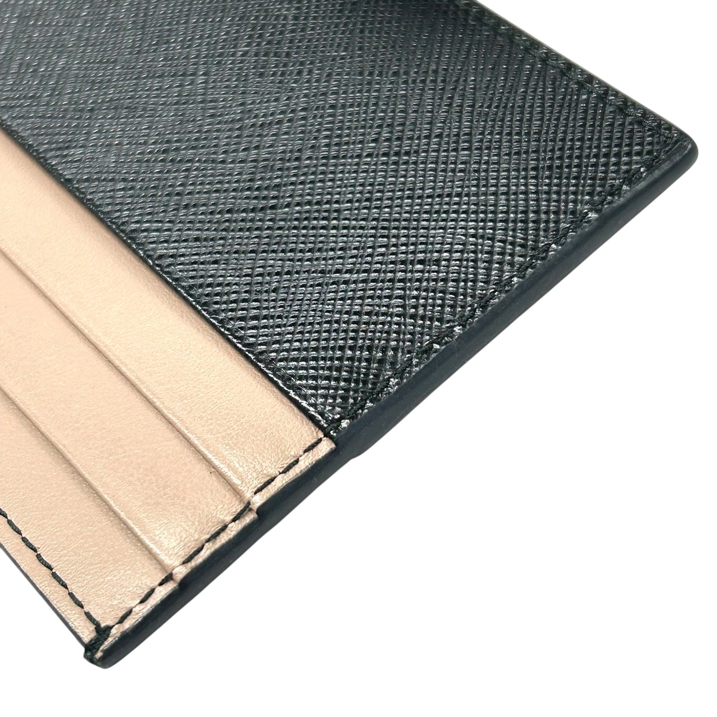 PRADA Saffiano Card Case - Pink and Black 