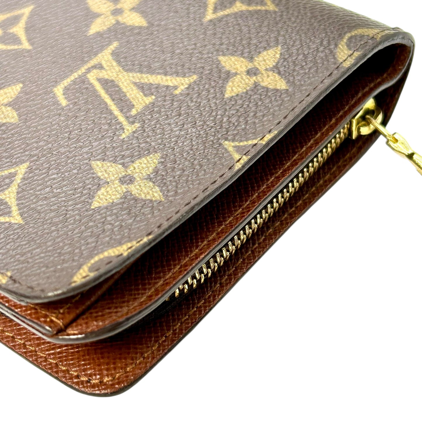 Louis Vuitton Monogram Canvas Portefeuille Porte Papier Zip Bifold Compact Wallet - Brown - 32441 