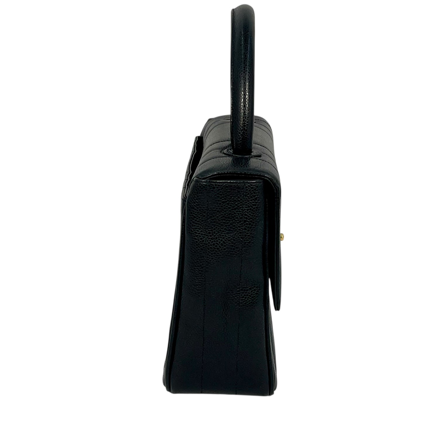 CHANEL マドモアゼル キャビアスキン ハンドバッグ - ブラック