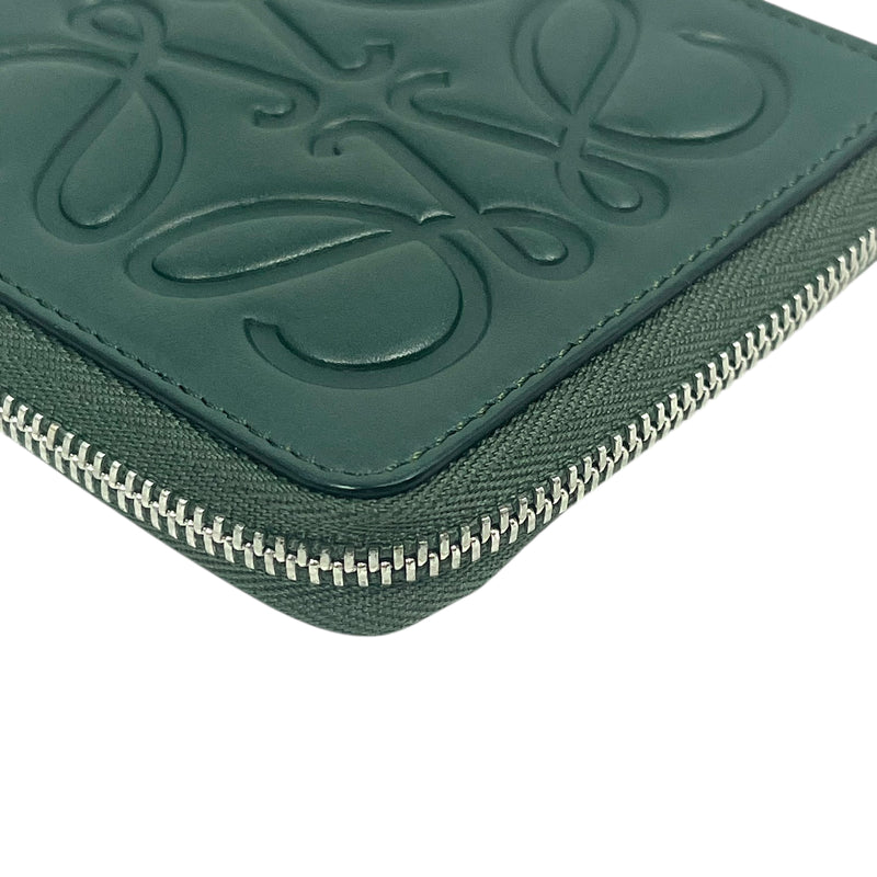 LOEWE Anagram Zippy Bi-fold Compact Wallet - Green 