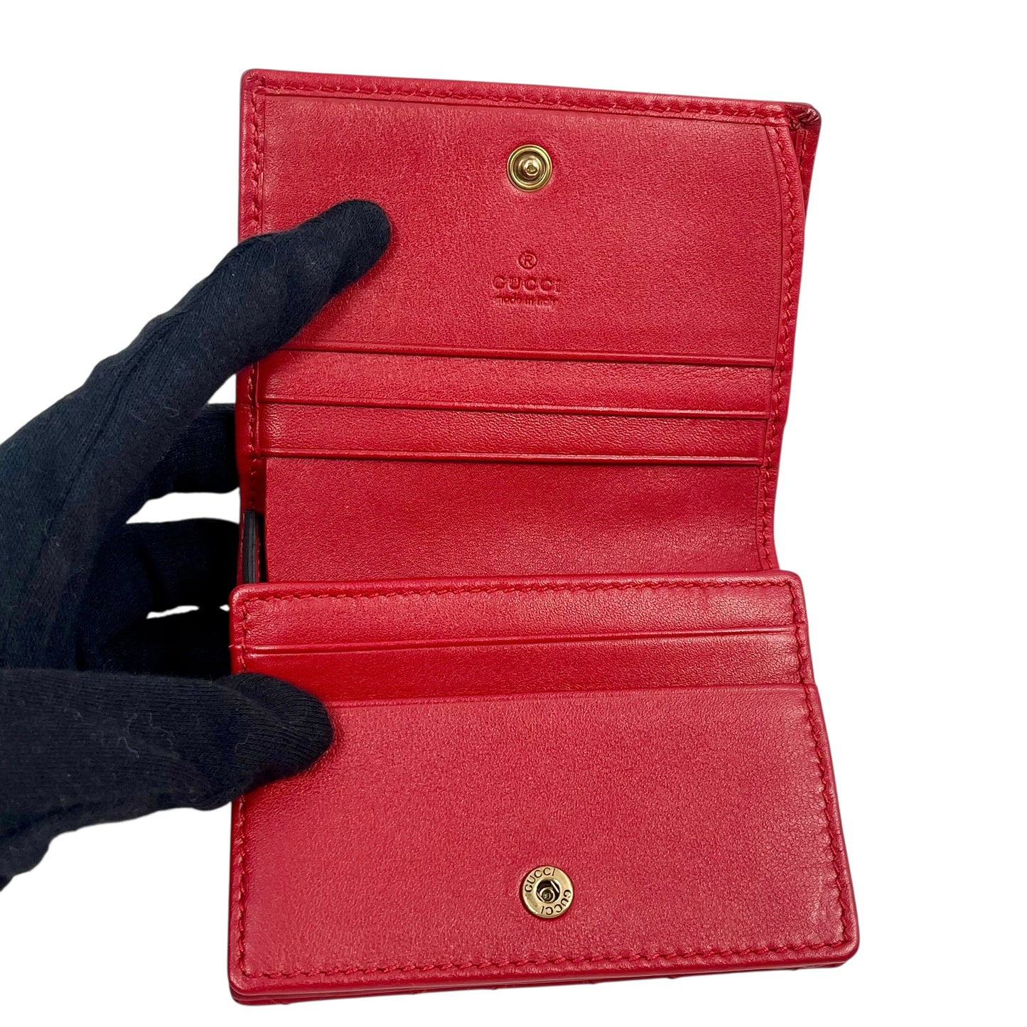 GUCCI GG Marmont Bifold Compact Wallet - Red 