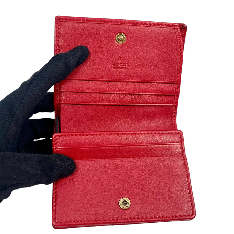 GUCCI GG Marmont Bifold Compact Wallet - Red 