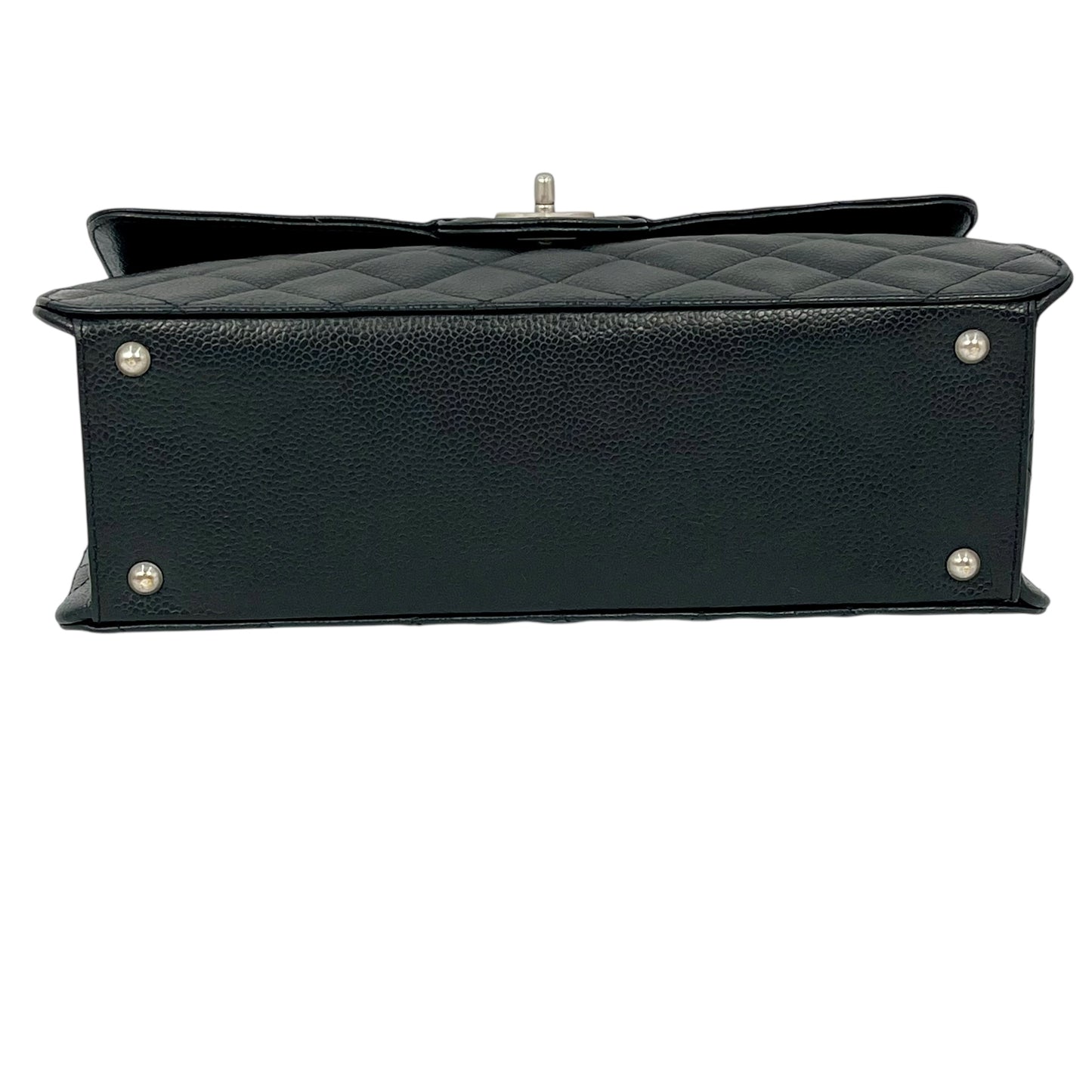 CHANEL キャビアスキン マトラッセ チェーンショルダーバッグ - ブラック