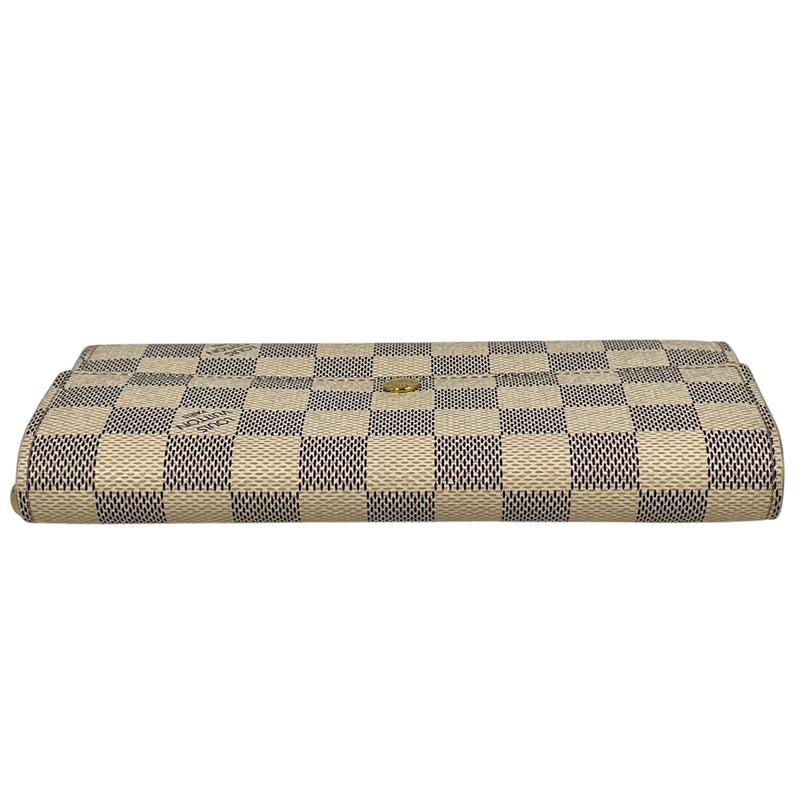 Louis Vuitton Damier Azur Portefeuille Sarah Long Wallet - White 