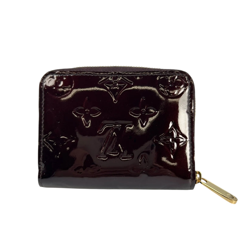 Louis Vuitton Vernis Zippy Card Case Bifold Compact Wallet - Dark Brown 