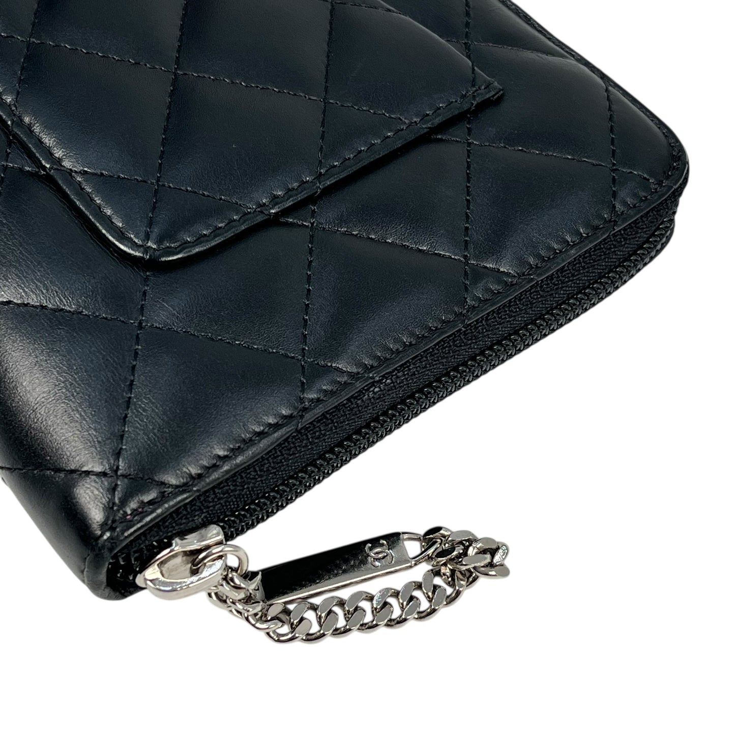 CHANEL Cambon Calfskin Long Wallet - Black 