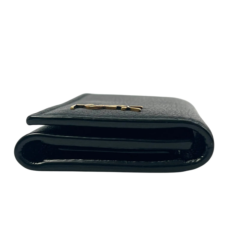 Saint Laurent Tiny Cassandra Logo Key Case - Black 