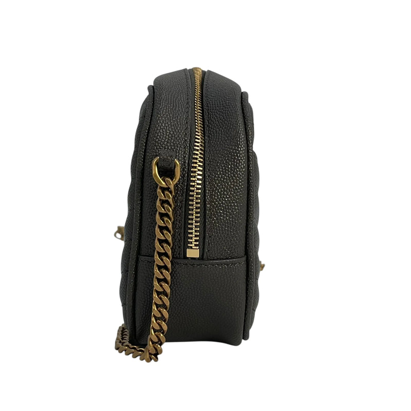 Saint Laurent Lou Mini Shoulder Bag with Chain Wallet - Dark Grey 