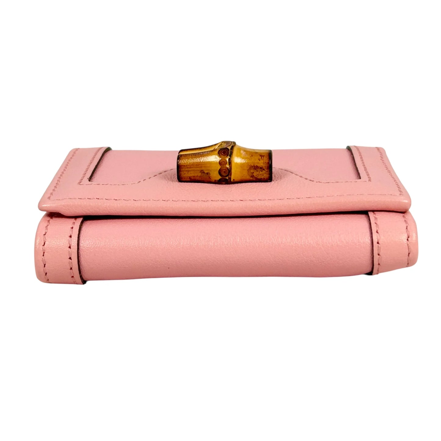 GUCCI GG Marmont Bamboo Tri-fold Compact Wallet - Pink 