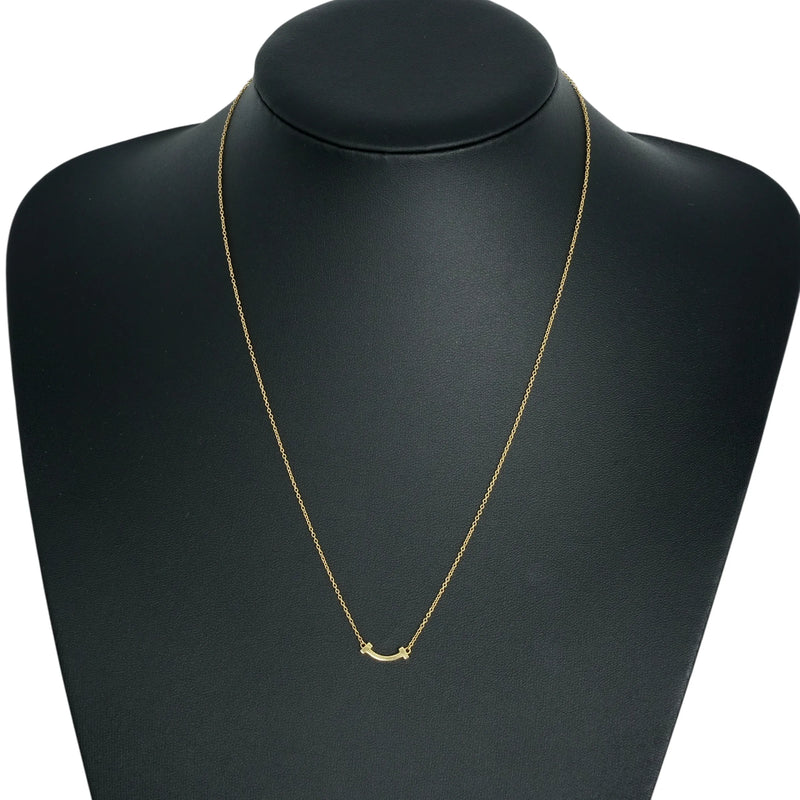 Tiffany & Co ミニ Tスマイル ネックレス - 18KYG