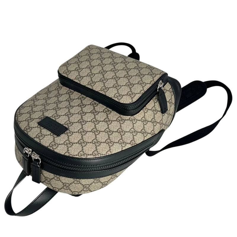 GUCCI GG Supreme Canvas Small Backpack - Beige and Black 