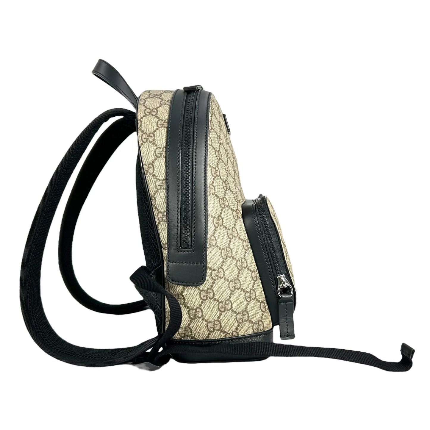 GUCCI GG Supreme Canvas Small Backpack - Beige and Black 