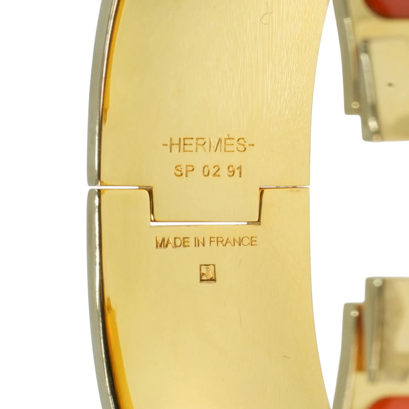 Hermès クリッククラックH エナメル GM ブレスレット アクセサリー - オレンジ