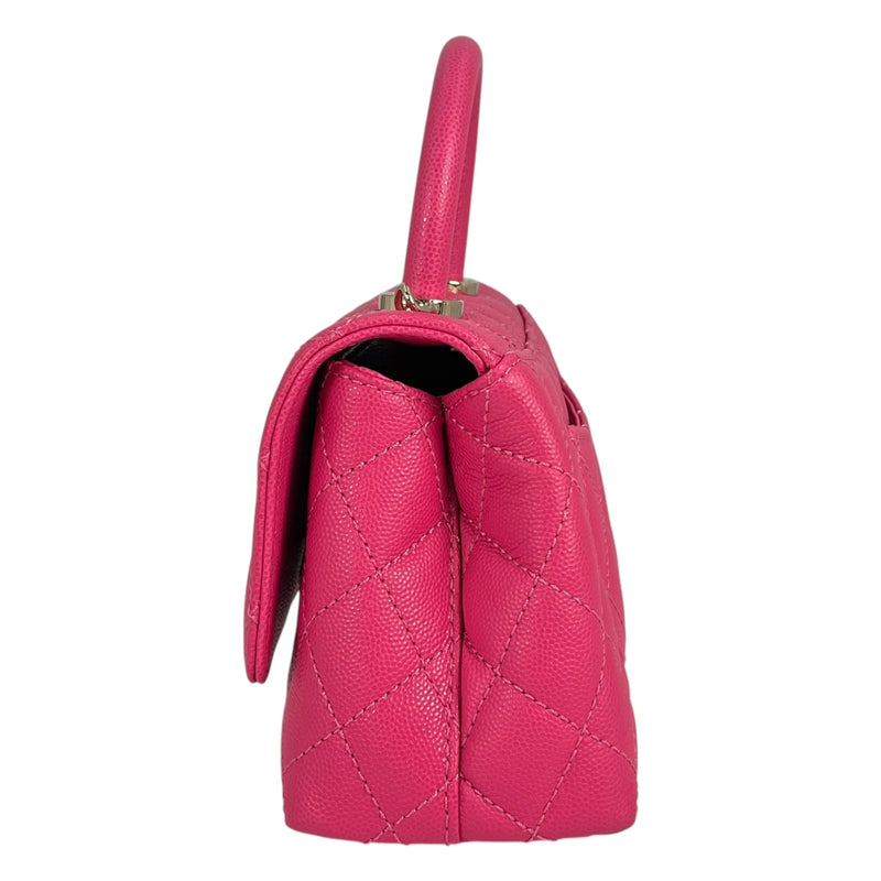 CHANEL ココ ハンドル 19XXS キャビアスキン ハンドバッグ - ピンク