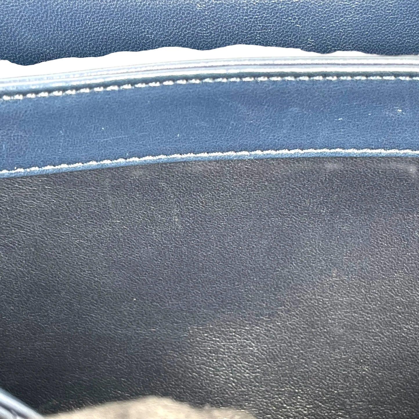 CHANEL Calfskin Matelassé Top Handle Trendy CC Handbag with Chain Shoulder Bag - Navy 