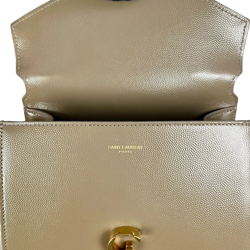 Saint Laurent Cassandra Top Handbag/Shoulder Bag - Beige 