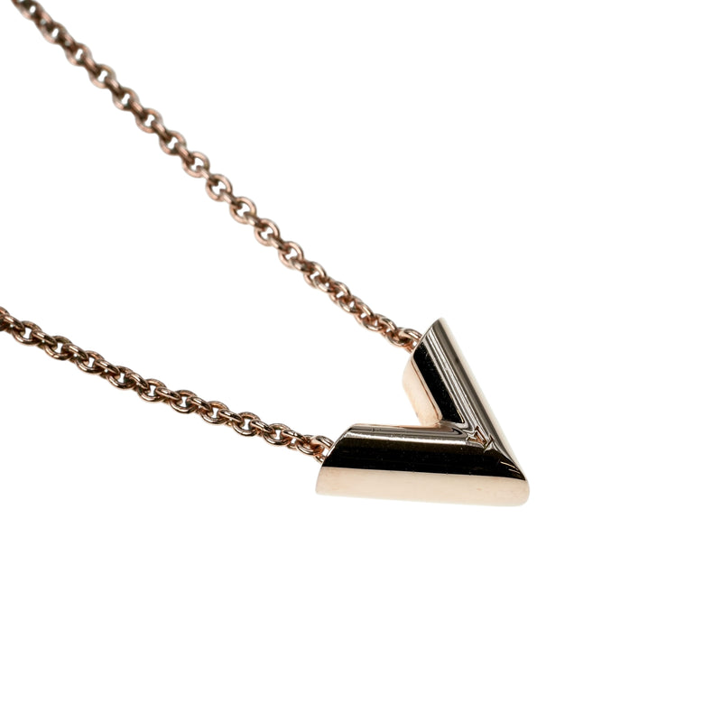 Louis Vuitton Essential V Necklace - GP - Rose Gold - 21368 