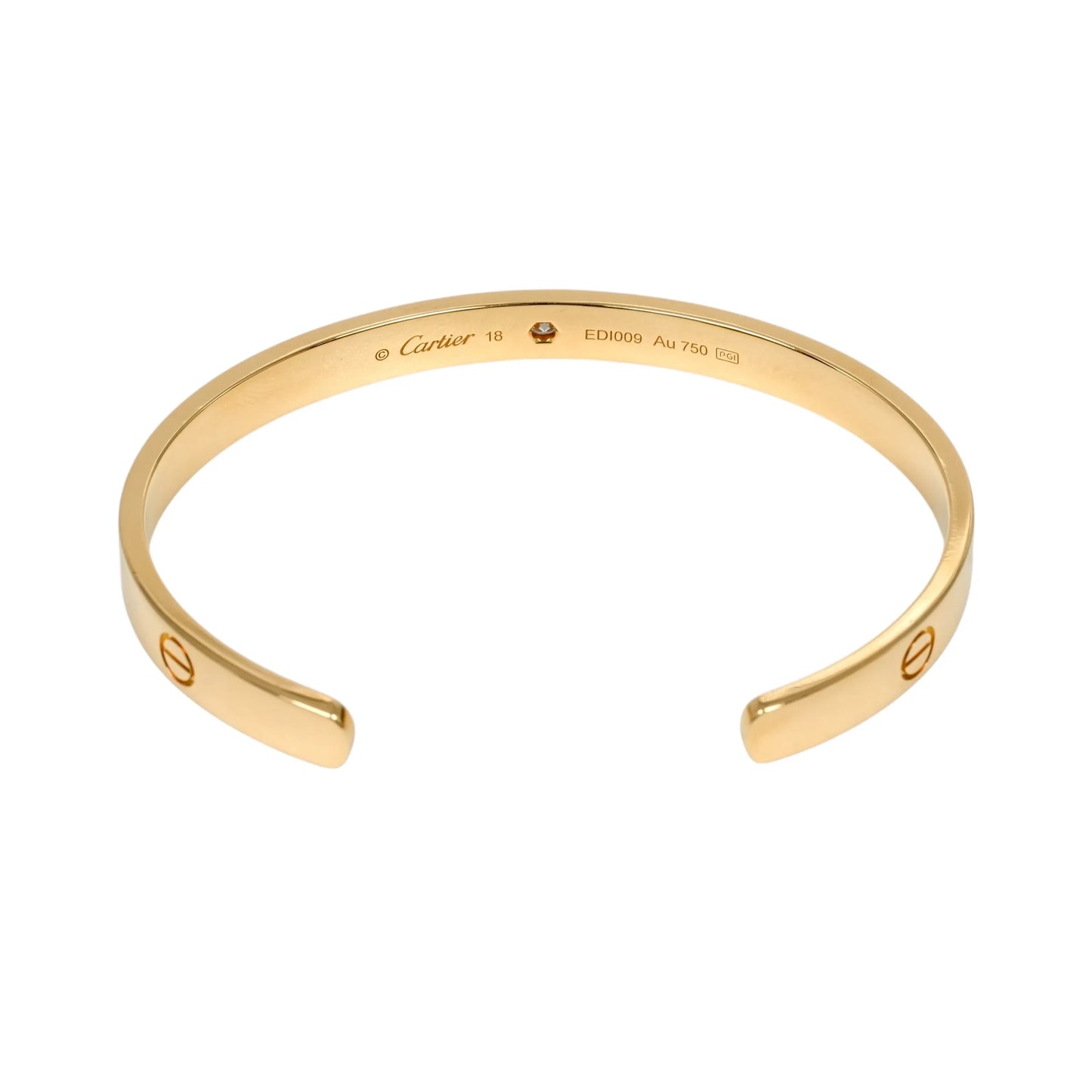 Cartier Love Open Bracelet 1PD Diamond Jewelry - 18KYG 