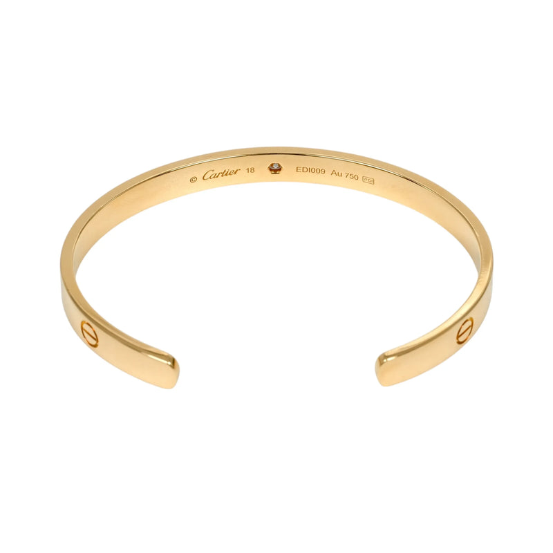 Cartier Love Open Bracelet 1PD Diamond Jewelry - 18KYG 