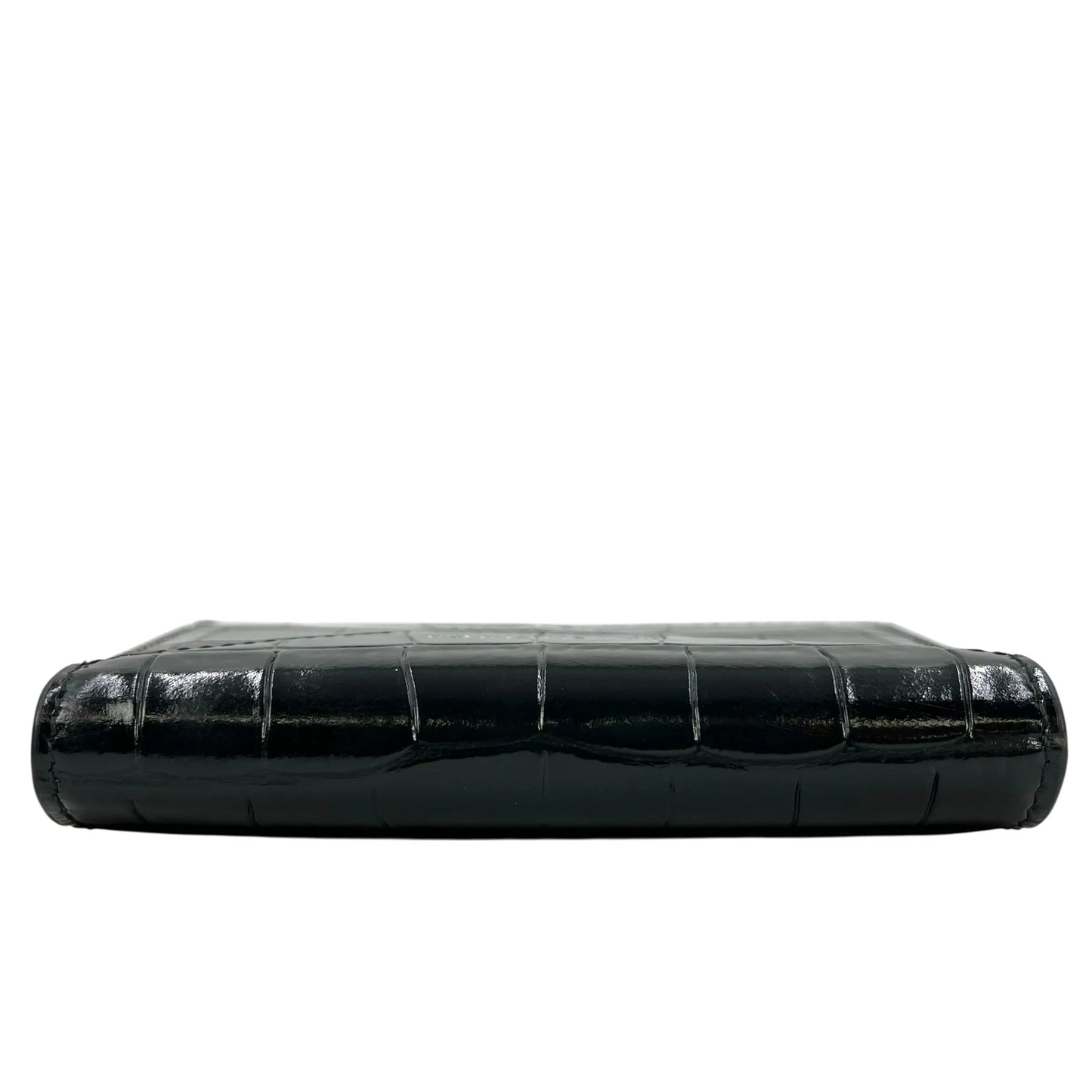 BALENCIAGA Crocodile Paper Card Case - Black 