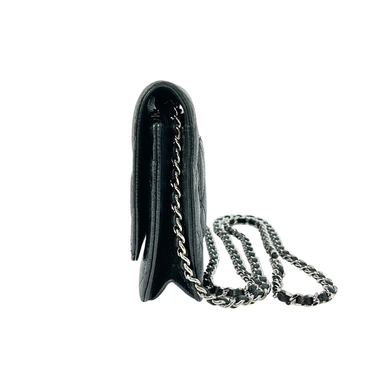 CHANEL マトラッセ キャビアスキン チェーンウォレット - ブラック - 34883