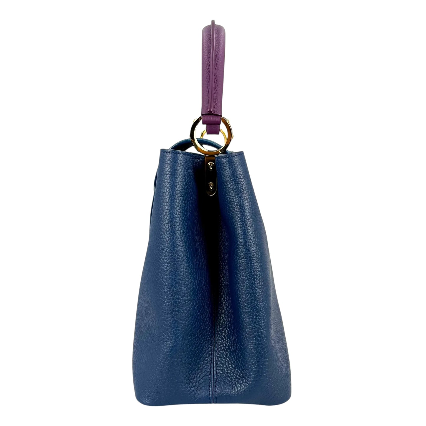 Louis Vuitton Capucines MM Taurillon Leather Handbag - Navy Blue 