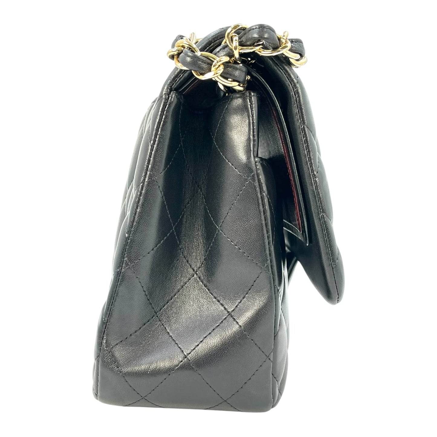 CHANEL Matelasse W-flap Chain Shoulder Bag - Black 