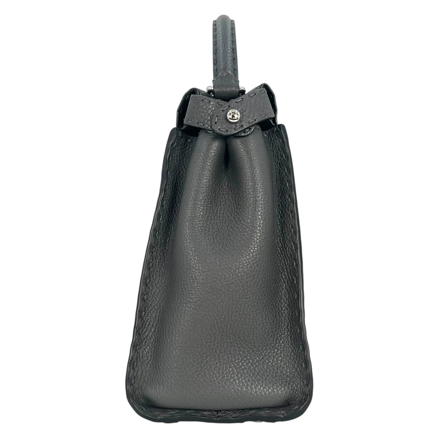 FENDI Peekaboo Leather Handbag/Shoulder Bag - Grey 