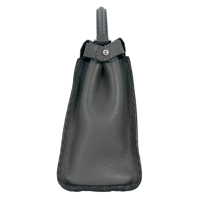 FENDI Peekaboo Leather Handbag/Shoulder Bag - Grey 