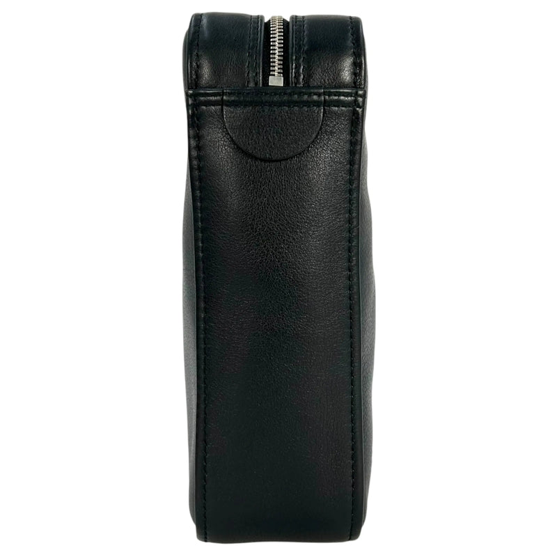 BALENCIAGA Triangle Leather Chain Shoulder Bag - Black 