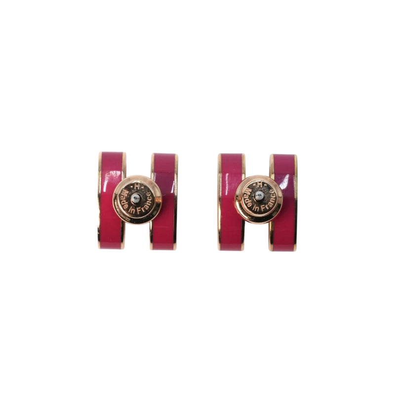 Hermès Mini Pop H Earring - Pink - Metal 