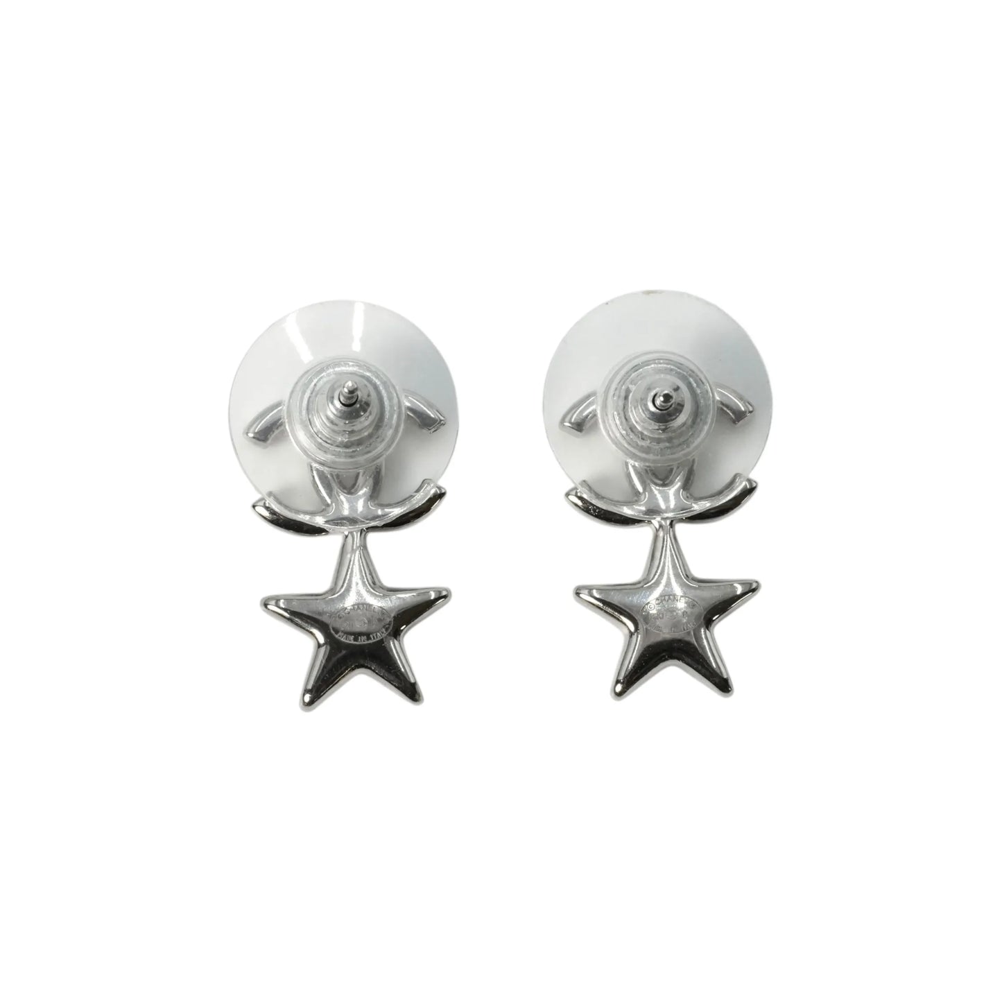 CHANEL Crystal CC Star Stud Earrings - Metal 